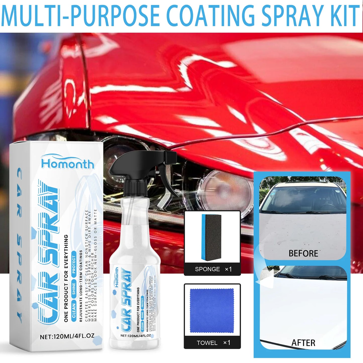 CarPoint™ SPRAY - Clean, Shine And Protect— So Everything Looks NEW Again, Spray.